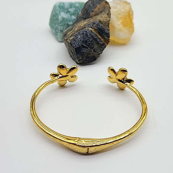 Rare! Kate Spade "SUNSET BLOOMS" Open Hinged Bangle w Aurora Borealis Blooms! π - Picture 5 of 13